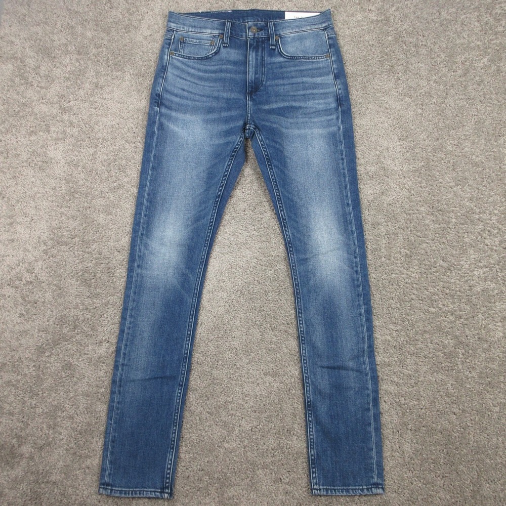 Rag & Bone Jeans Mens 29x32 Blue Fit 1 Skinny Faded Whisker Denim Pants